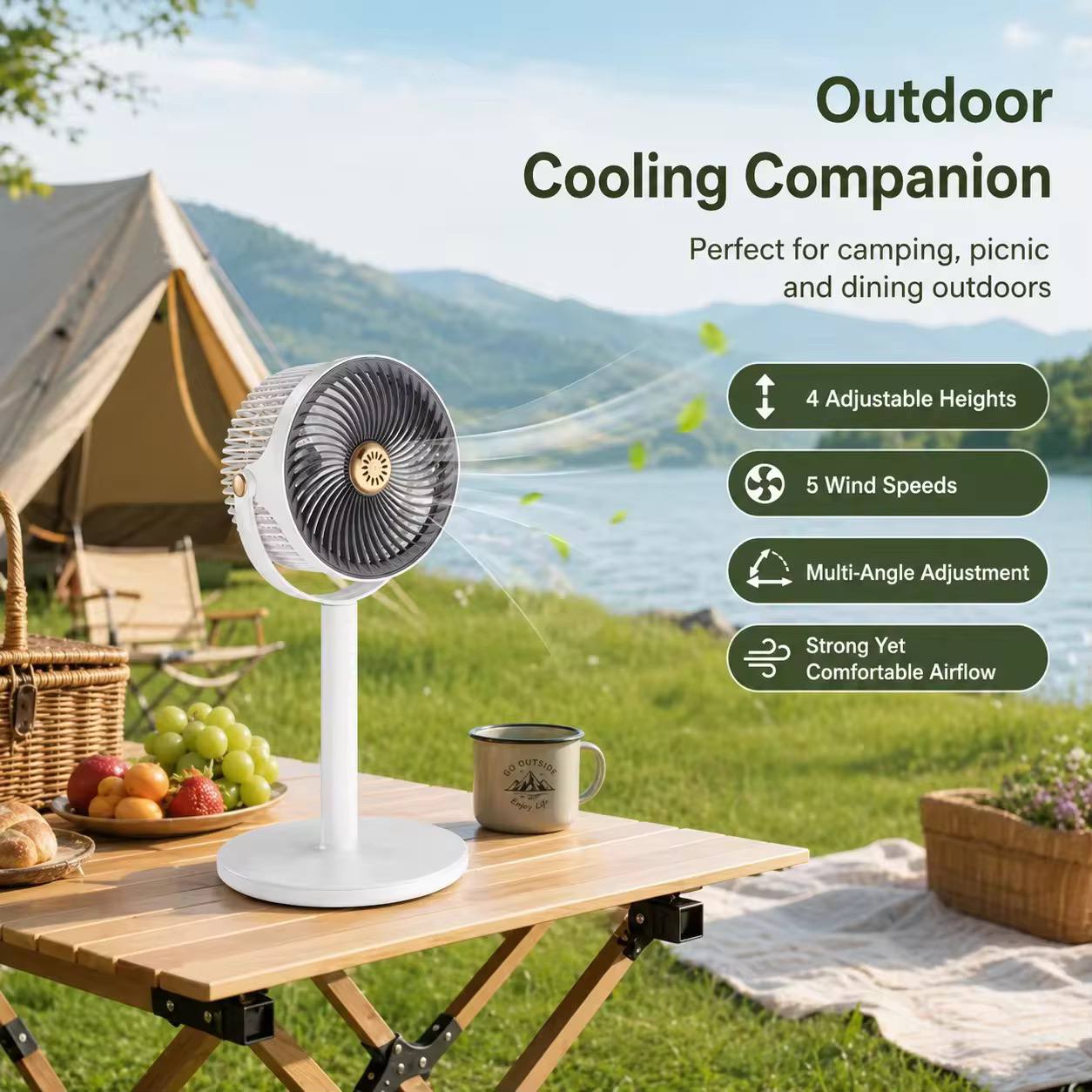 Ventilateur de Bureau USB Rotatif